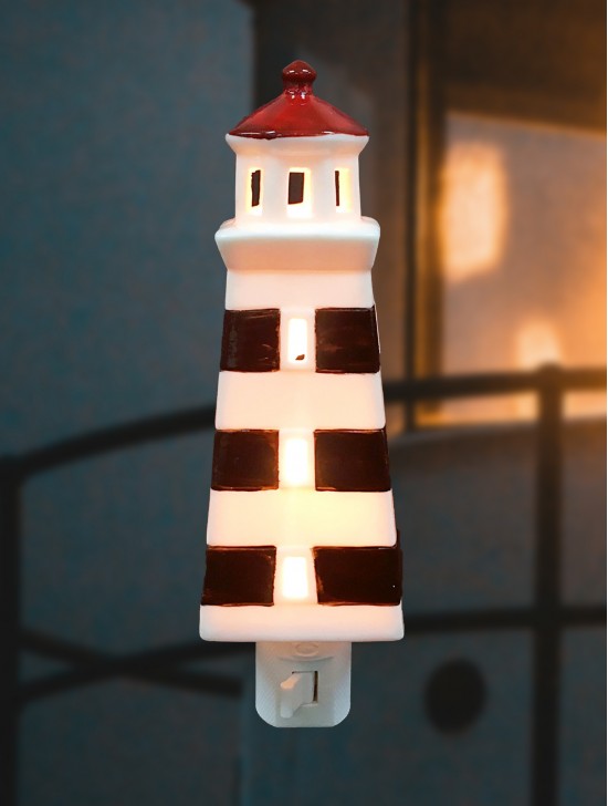 Porcelain West Point Light House Night Light with Gift Box Porcelain West Point Light House Night Light with Gift Box